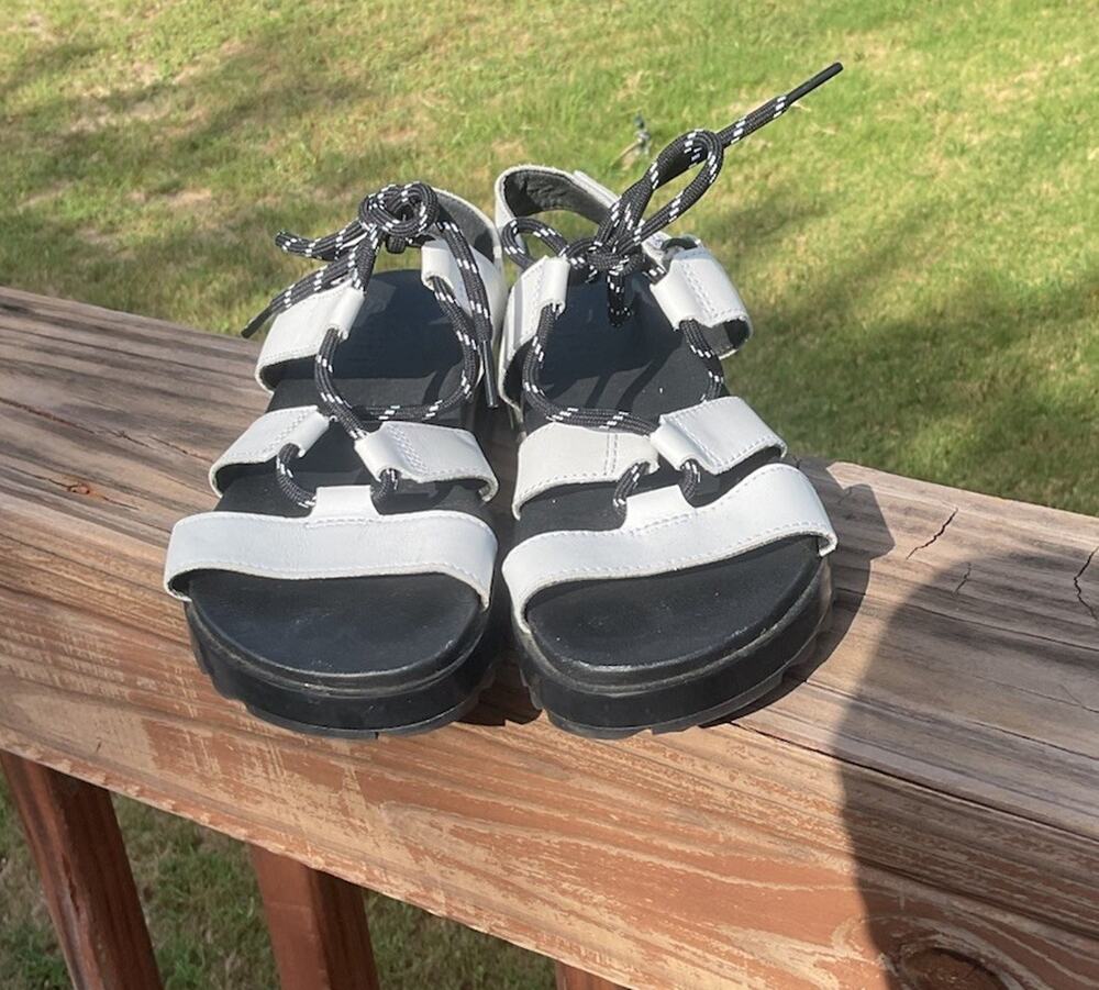 Sorel Women's Roaming Lace Sandals White Black US Size 6